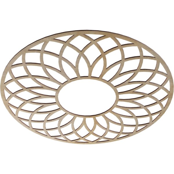 Cannes Wood Fretwork Pierced Ceiling Medallion, Hickory, 36OD X 12 1/4ID X 1/4T